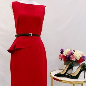 Antonio Melani Cherry Red Sheath, Peplum Dress